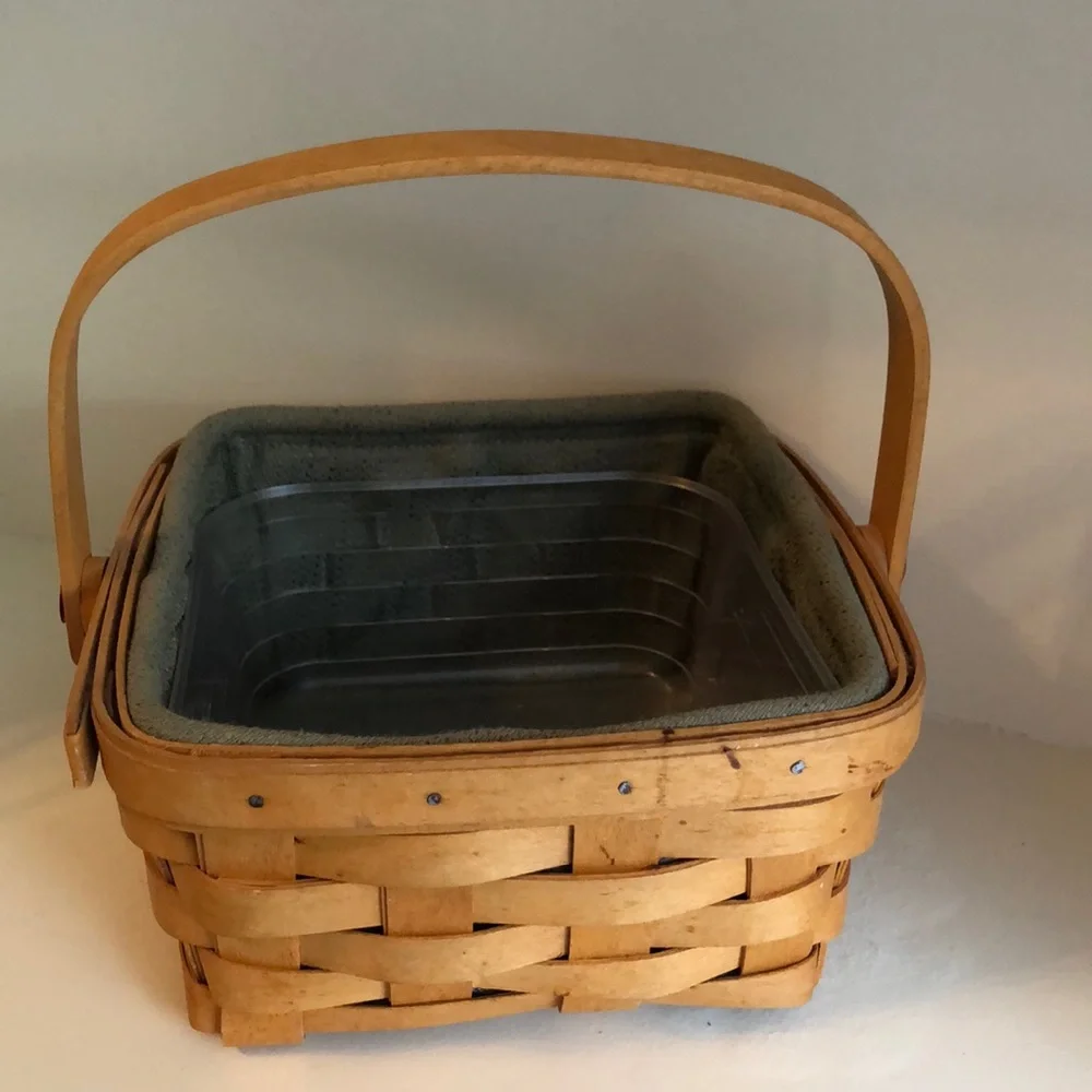Retired Longaberger basket with 2 liners & hard protector